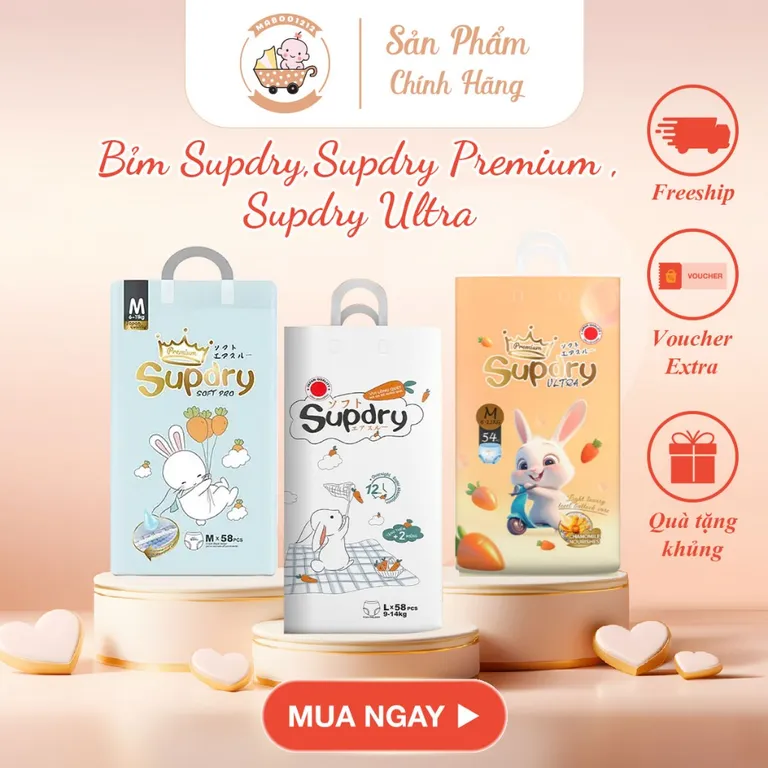 [Hàng mới về] Bỉm Supdry trắng/ Supdry Xanh/ Supdry Cam cao cấp quần/dán size NB80/S72/M68/L58/XL72