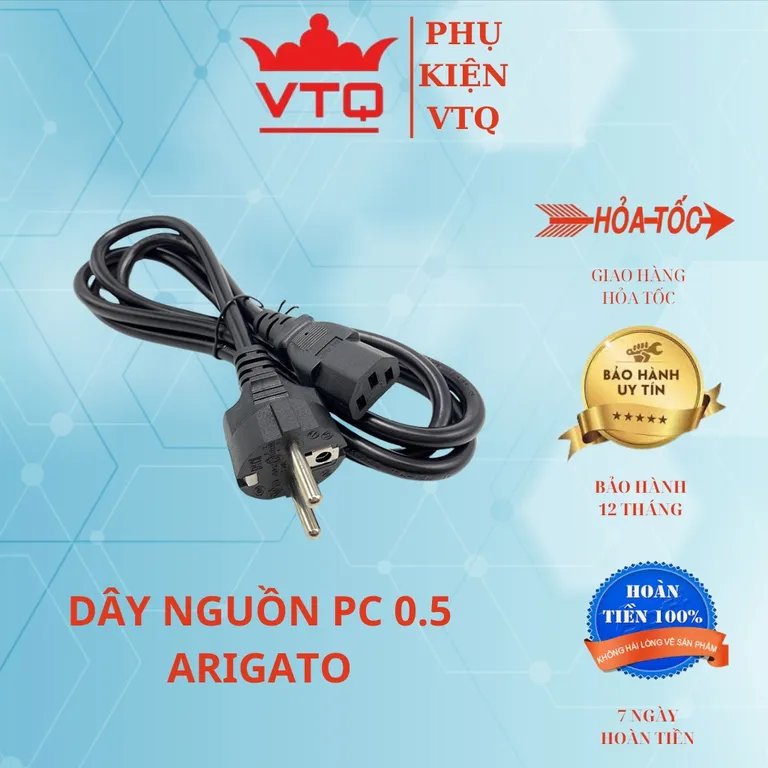 Dây nguồn pc 1.5m lõi đồng ,dây nồi cơm điện hàng chất lượng.phukienvtq