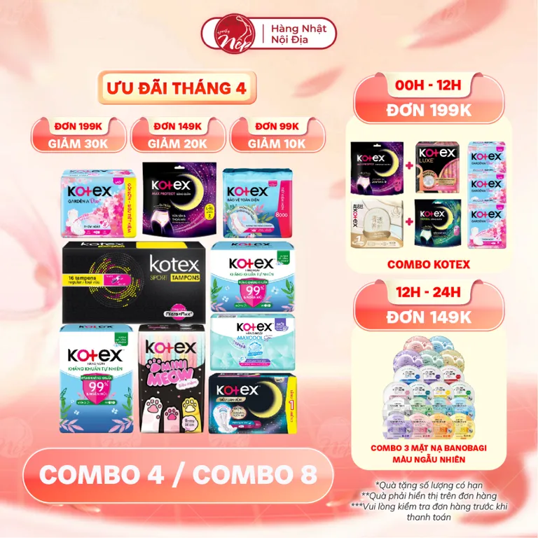 Băng vệ sinh Kotex hàng ngày, ban đêm, khô thoáng, max cool. Siêu mỏng, thấm hút - Nepbeauty