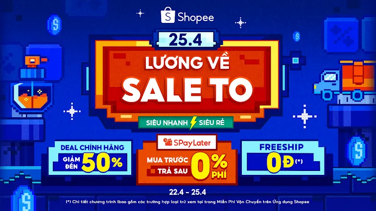Shopee 25.4 Lương Về Sale To – Mall 50%, Trả Sau 0%