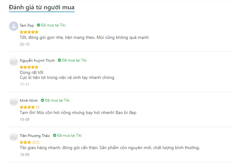 Phản hồi người dùng về Alfasept Pure