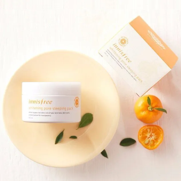 Review mặt nạ ngủ Innisfree Whitening Pore: dưỡng trắng, mờ thâm