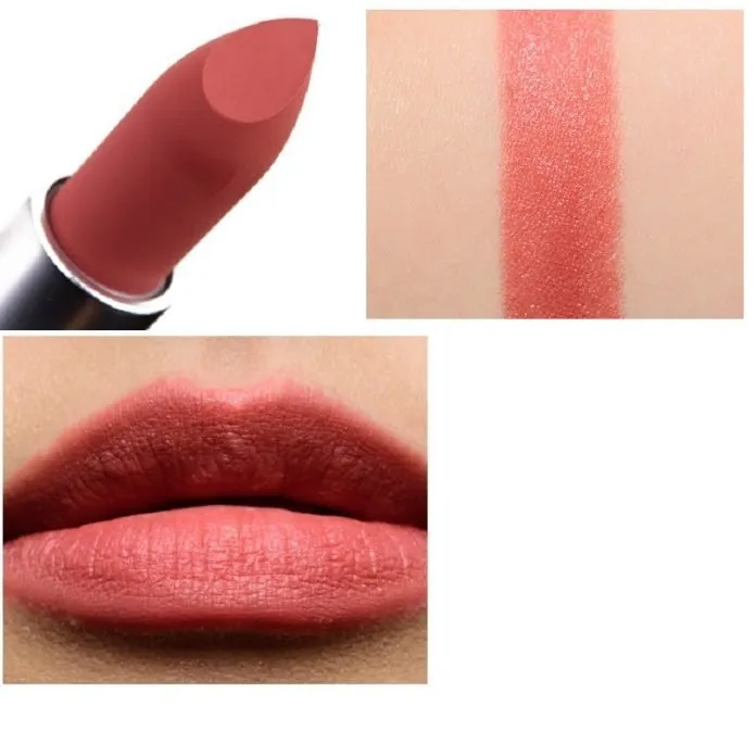 Son MAC Powder Kiss màu Mull It Over hồng san hô trầm