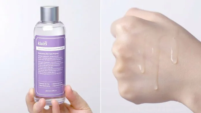 Thiết kế chai toner Klairs không mùi