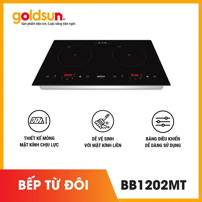 bếp từ đôi Goldsun tiết kiệm điện