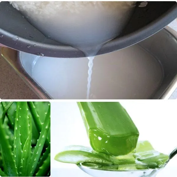 Mặt nạ nha đam, nước vo gạo