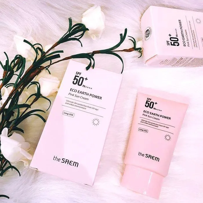 [Review] Kem chống nắng The SAEM Eco Earth Power Pink SPF 50+ PA++++