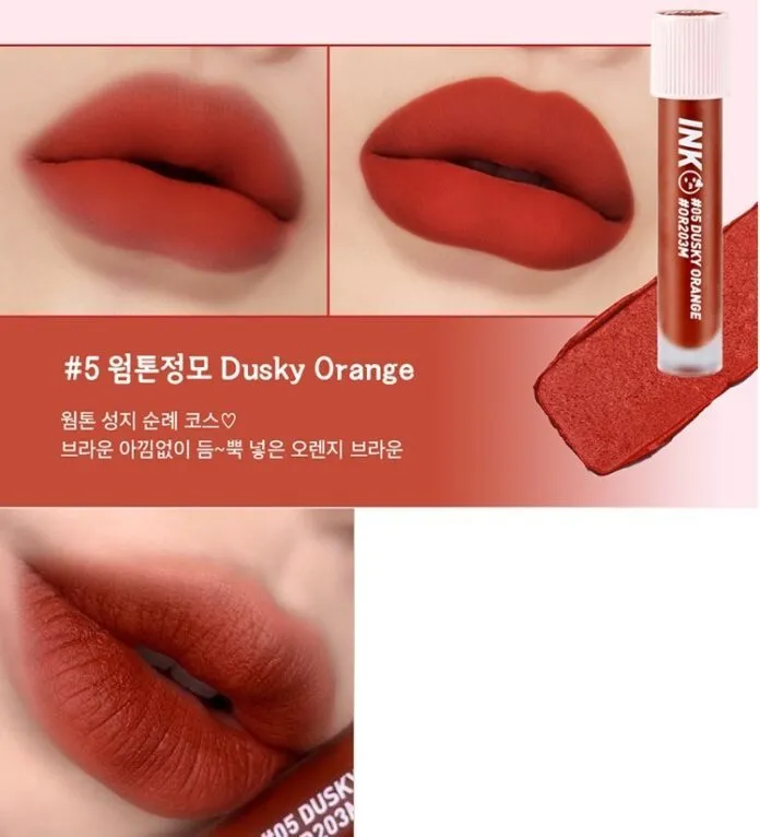 Son Peripera màu đỏ nâu pha cam gạch