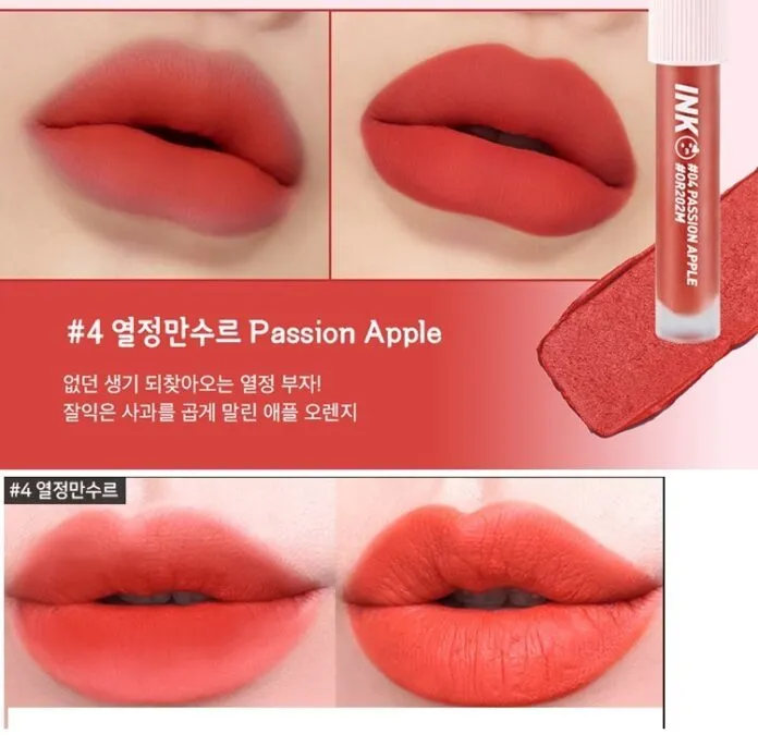 Son Peripera màu cam đỏ nâu