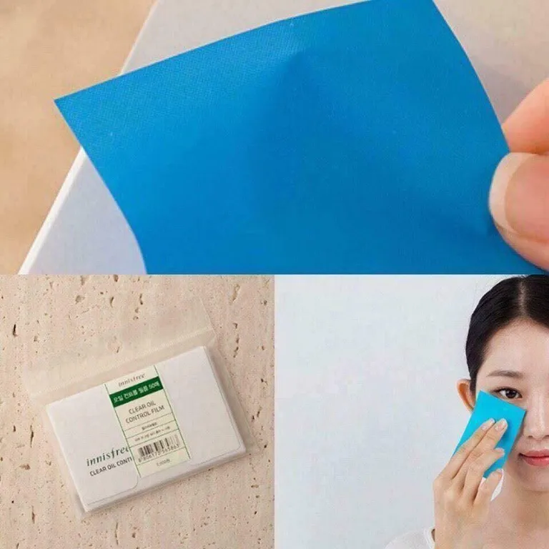 Giấy thấm dầu Innisfree Jeju Volcanic Blotting Paper đất sét núi lửa kiểm soát nhờn hộp 100 tờ Hàn Quốc