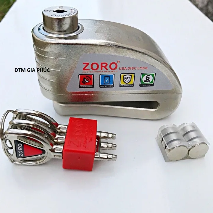Khóa đĩa xe máy có còi hú báo động Zoro