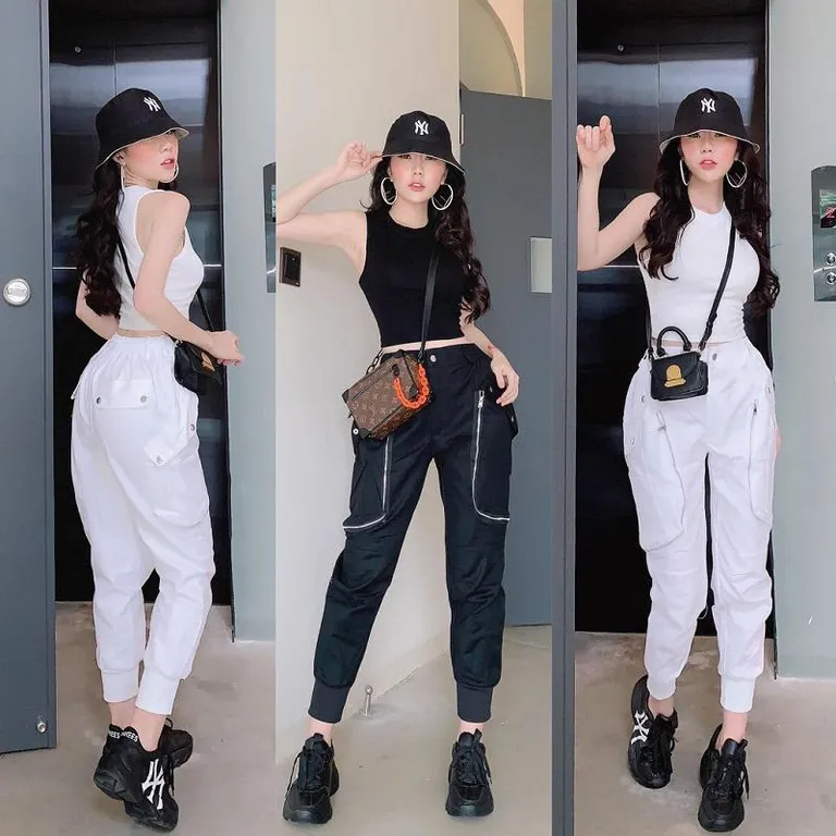 Quần túi hộp mix áo croptop