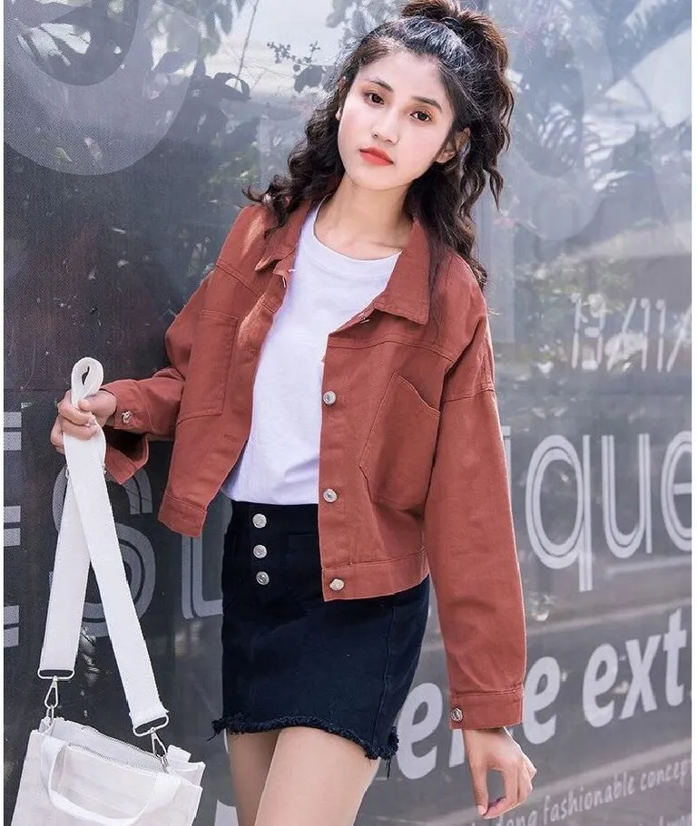 Áo khoác jean kaki nữ