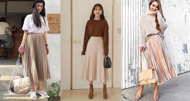 Chân váy xòe dáng dài cho người mập bụng